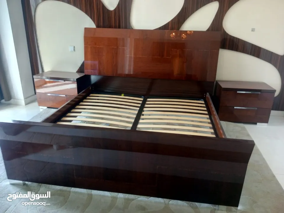 beautiful Italian wood king size bed set for sale