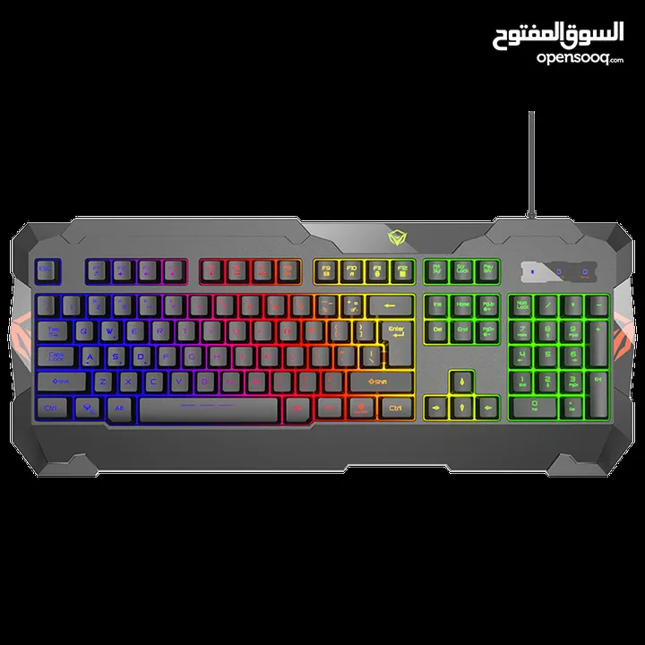 MEETION C505 GAMING 4 IN 1 KIT KEYBOARD MOUSE HEADPHONE AND MOUSE PAD-كيبورد وماوس سلكي قيمينق مضيء