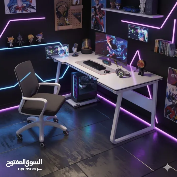 طاولة جيمينغ / مكتب كمبيوتر – تريند السيت أب العصري  إذا بدك مكتب يجمع بين الشكل الفخم والعملية