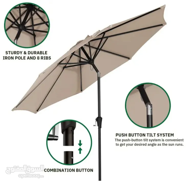 مظلة خارجية (شمسية) جديدة غير مستخدمة تصلك مغلفة