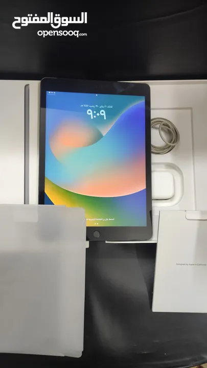 iPad 9 2021 Wifi+Cell Like New  ايباد 9 واي فاي وشريحة كالجديد بمشتملاته