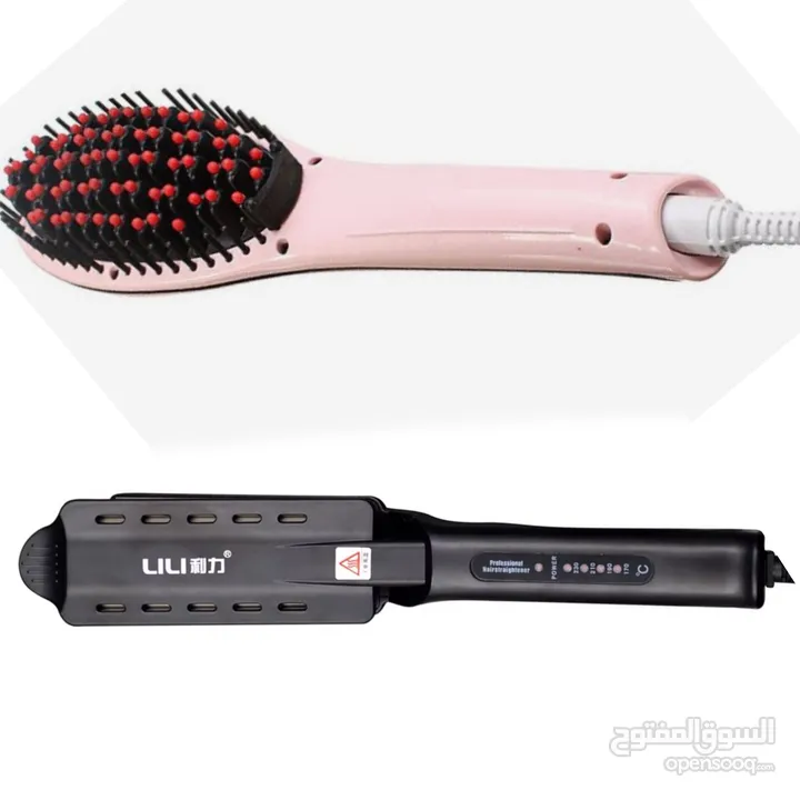‎فرشاة فرد الشعر و ‎مكواة فرد الشعر Hair Brush Straightener and Hair Straightener