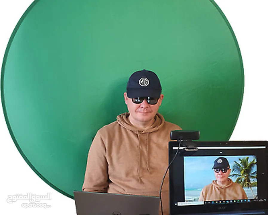 كروما دائري منتج رهيب ورائع وسهل التركيب  للتصوير والبث المباشر Portable Round Background  142cm