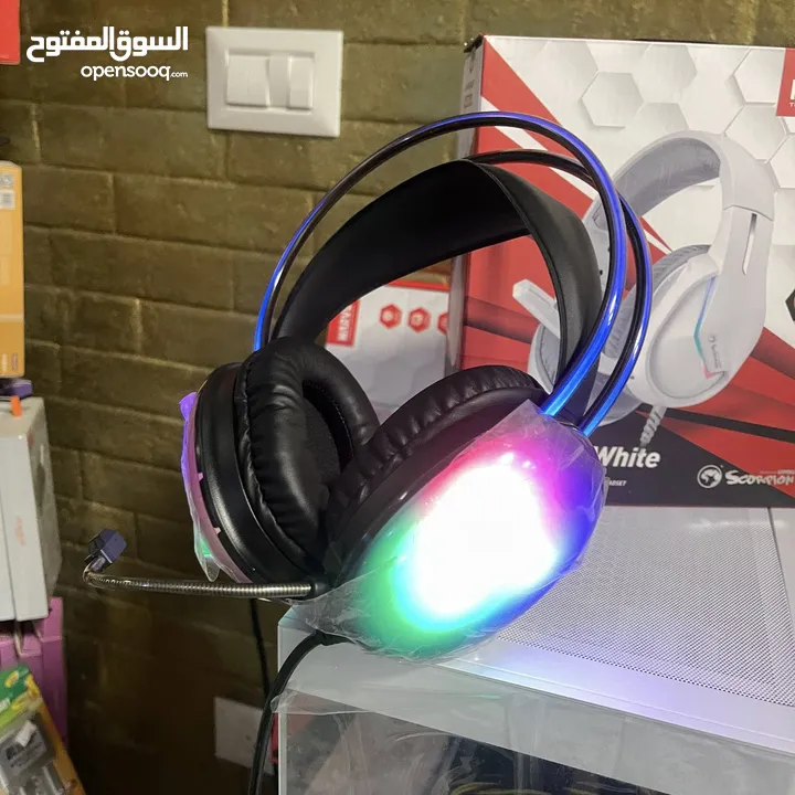 هيدفون مضيء خرافي محيطي يو اس بي 7.0 فقط بـ 50 شيكل