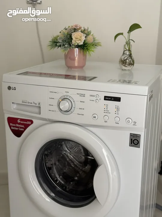 غسالة ( ل.ج ) أوتوماتيكية بالكامل،سعة  7 كغ LG wash machine 7Kg quiet motor/ inverter technology