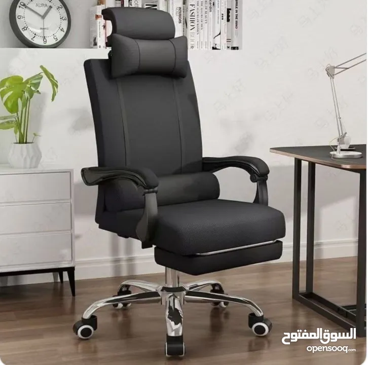 كرسي مكتب فاخر مع مسند أقدام – الأسود مسند أقدام مدمج لراحة مضاعفة خلال ساعات الجلوس الطويلة