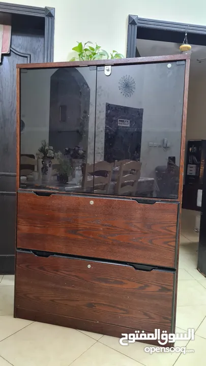 2 glass door cabinet for sale