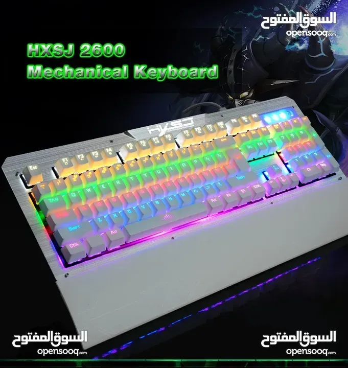 كيبورد سلكي ميكانيكي 2600 USB WIRED KEYBOARD BLUE SWITCH
