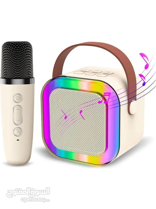 سماعة شحن صغيرة متنقل مع مايك عدد 1 نظام كاروكي للاطفال Karaoke Machine for Kids Adults K12