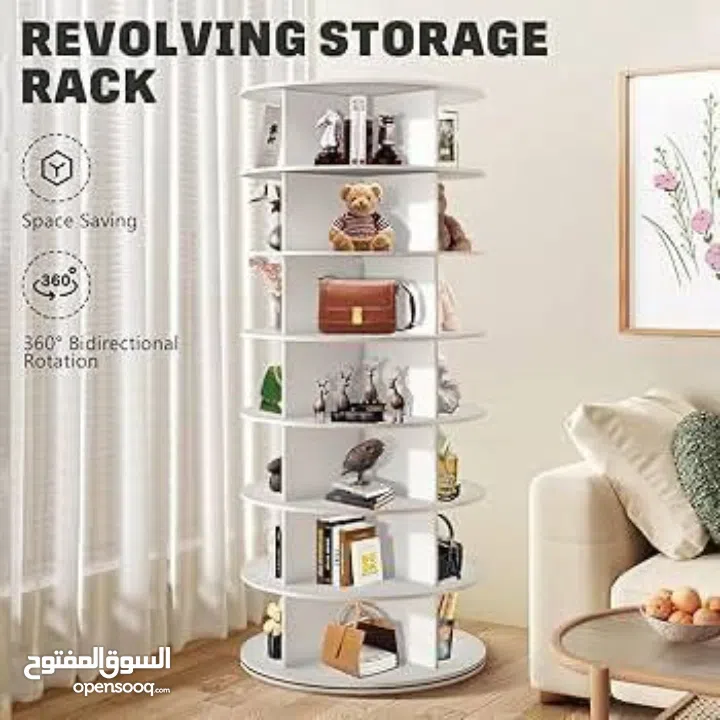 خزانة الأحذية الدوارة متعدد الطبقات – 7 طبقات   حل ذكي وأنيق لتنظيم بيتك بأسلوب عصري