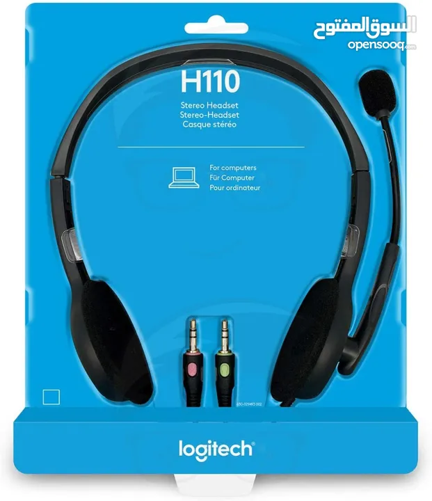 Logitech H110 Stereo Headset وضوح في الصوت... وراحة تدوم طوال اليوم!لجميع الاستعمالات