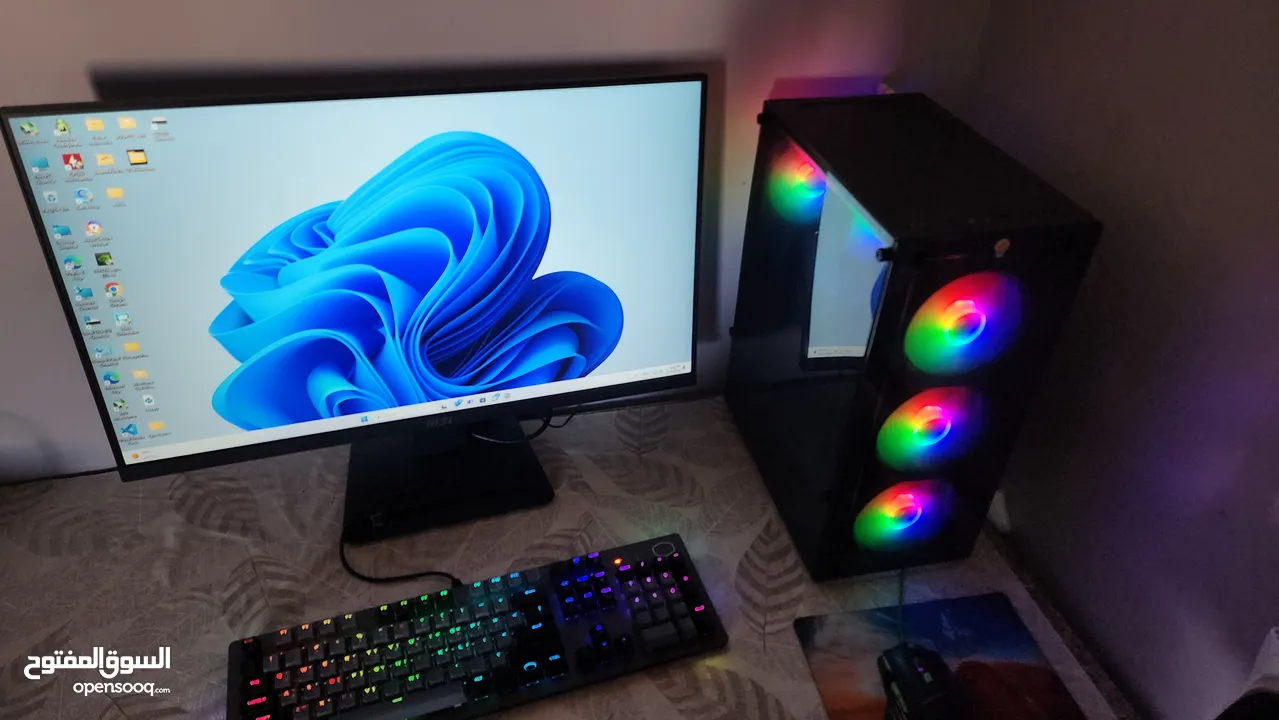 PC GAMING CASE BLACK  GTX1650  i5  الجهاز فقط...12400    تبريد قوي جداا 4 مراوح RGB