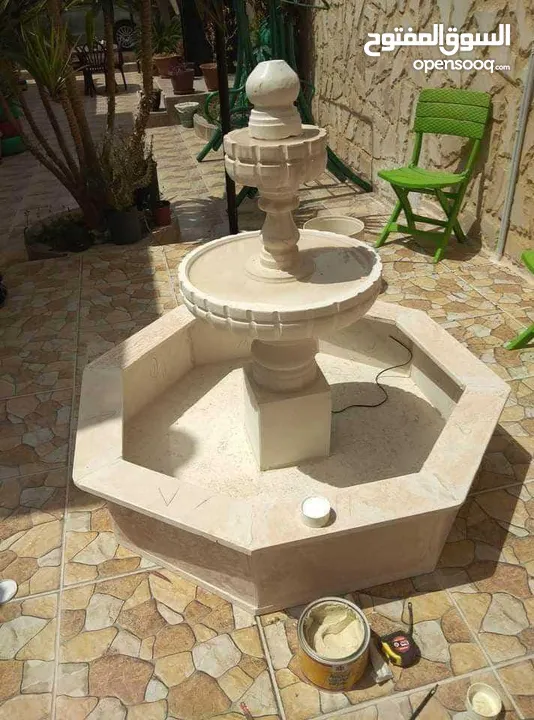 نوافير وشلالات وباربيكو وجميع انواع ديكورات الحجر الطبيعي  العنوان الزرقاء الجديده