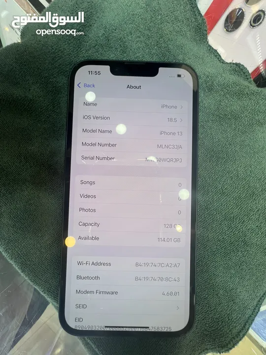 مستعمل بطارية اصلية iPhone 13-128GB التفاصيل داخل الاعلان