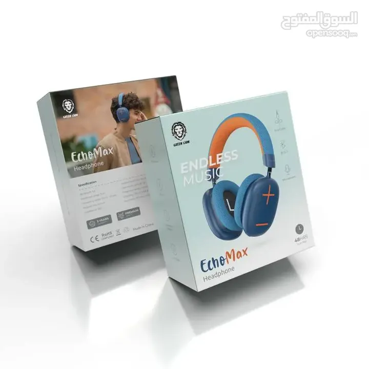 سماعات الرأس اللاسلكية Green Lion Echo Max Headphone (GNECOMAXHPBL)