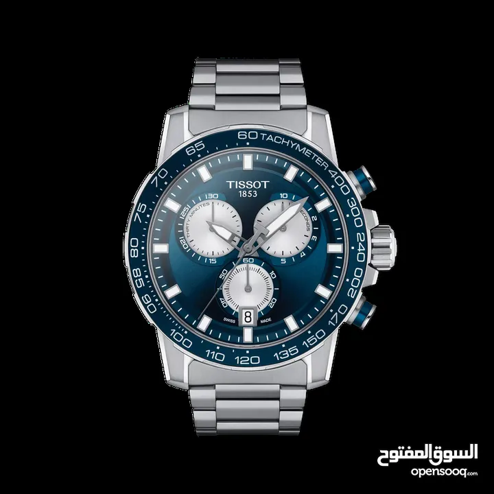 Tissot Supersport Chrono, 45.5 mm, Blue dial, Metal bracelet, Swiss Quartz movement