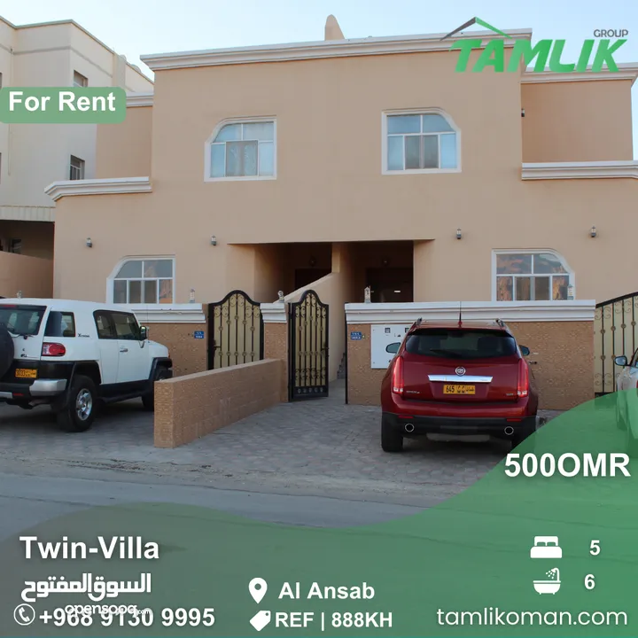 Gorgeous 5 BR Twin- Villa For Rent Al Ansab REF #888KH