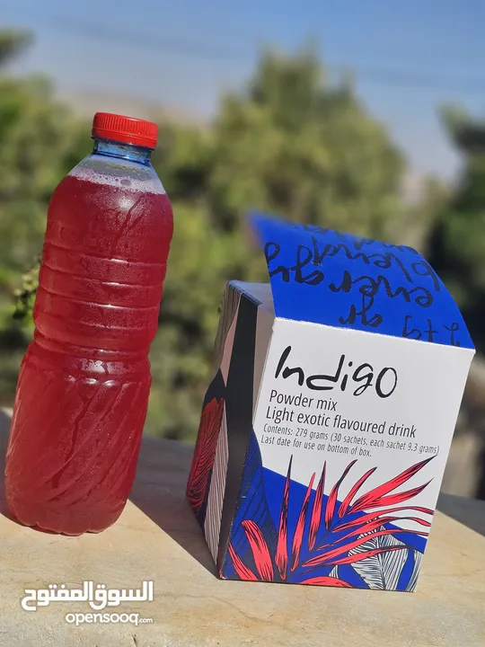 مشروب Indigo طبيعي غني بالمكونات النباتية  Indigo مشروب نباتي لتعزيز النشاط  مشروب صحي بنكهة طبيعية