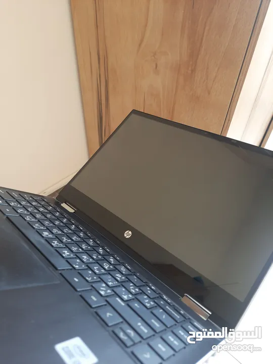 لابتوب HP pavilion x360 2in1 convertible شاشة لمس مع قلم tilt pen استعمال دراسي وممتاز جدا للدراسة