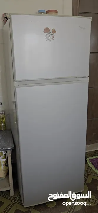 midea brand double door refrigerator