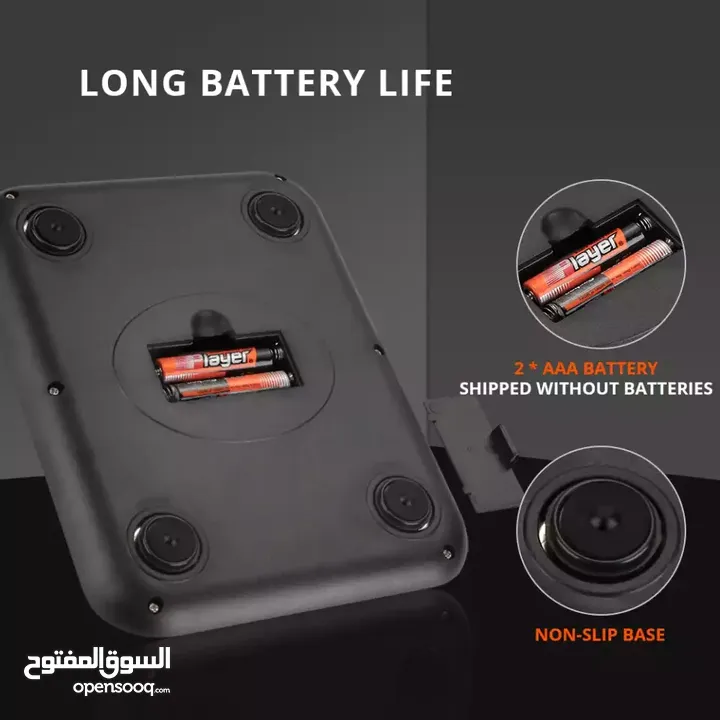 ميزان دقيق بالغرام لغاية 5 كيلو منزل او محل او مطبخ ستانلس معدن شاشه LCD ميزان طعام ميزان نادي