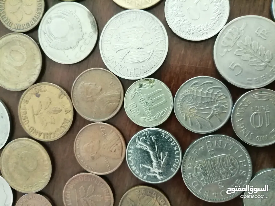 عملات قديمة للبيع اردني امريكي بريطاني ألماني عراقي خليجي يوجد قطع نوادر ومميزة