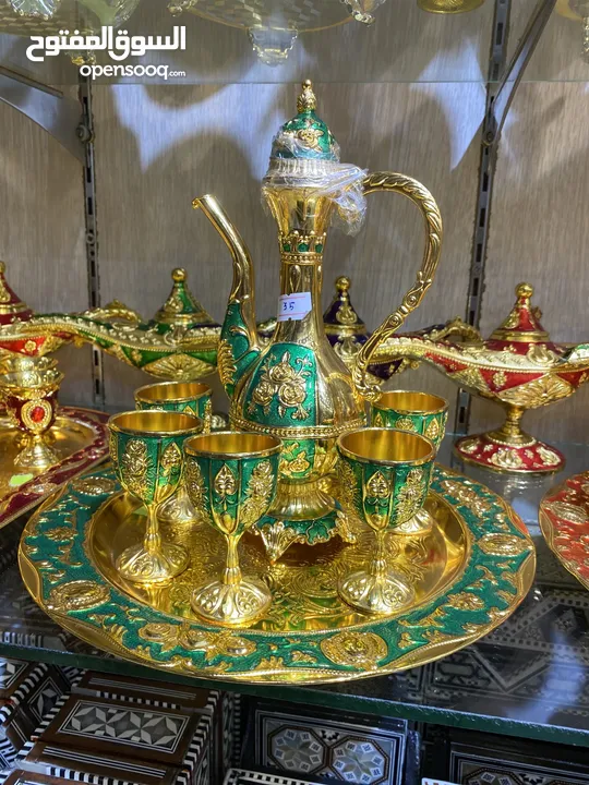 طقم زمزميات نحاس مينا