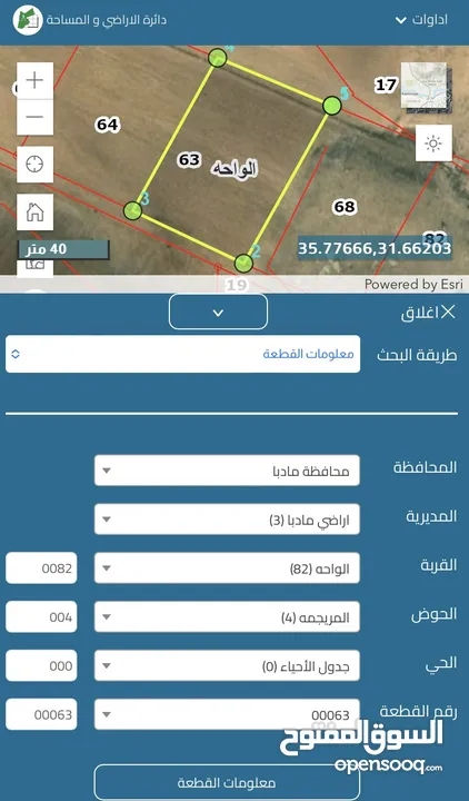 أراضي مميزة مفروزة 4 دونمات للبيع في محافطة مادبا/الهلالية بالقرب من الجامعة الأمريكية بمقابل القطعة