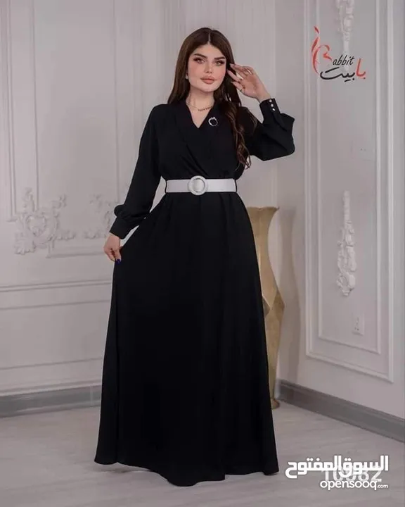 اسم المنتج فستان مع حزام وبروش