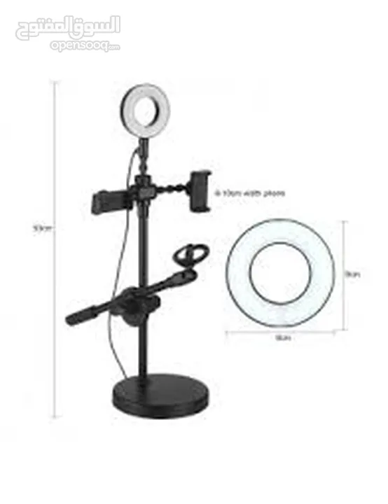 MOBILE PHONE STAND LIVE VOICE PROFESSIONAL حامل هاتف محمول مع رينج لايت