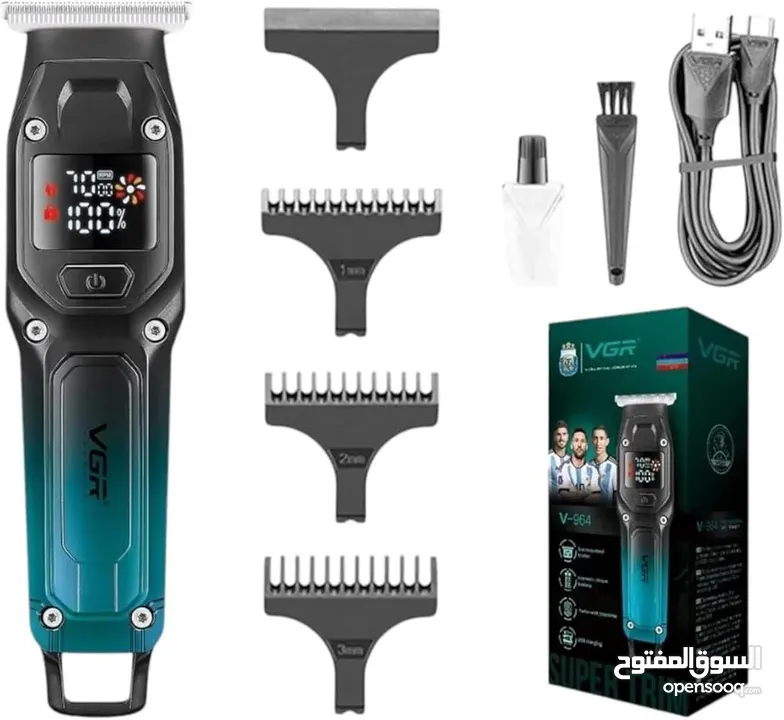 ماكينة الحلاقة الاحترافية VGR V-964 شحن USB مريح وسريع في أي مكان