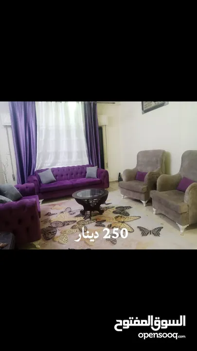 طقم كنب غرفة ضيوف 7 مقاعد مع 3 طاولات واحدة كبيرة و2 صغير