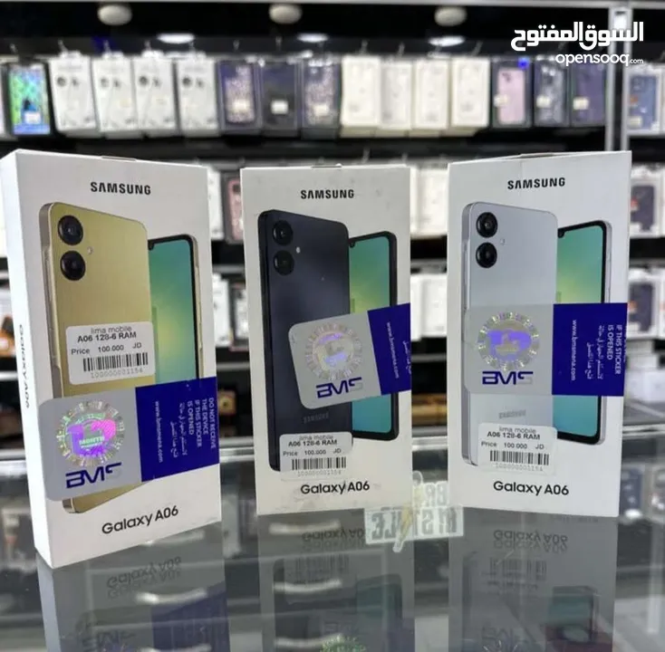 جهاز جديد بالكرتونة Samsung A06 رام 8 و 12 جيجا  64 و 128 مكفول سنة متوفر توصيل