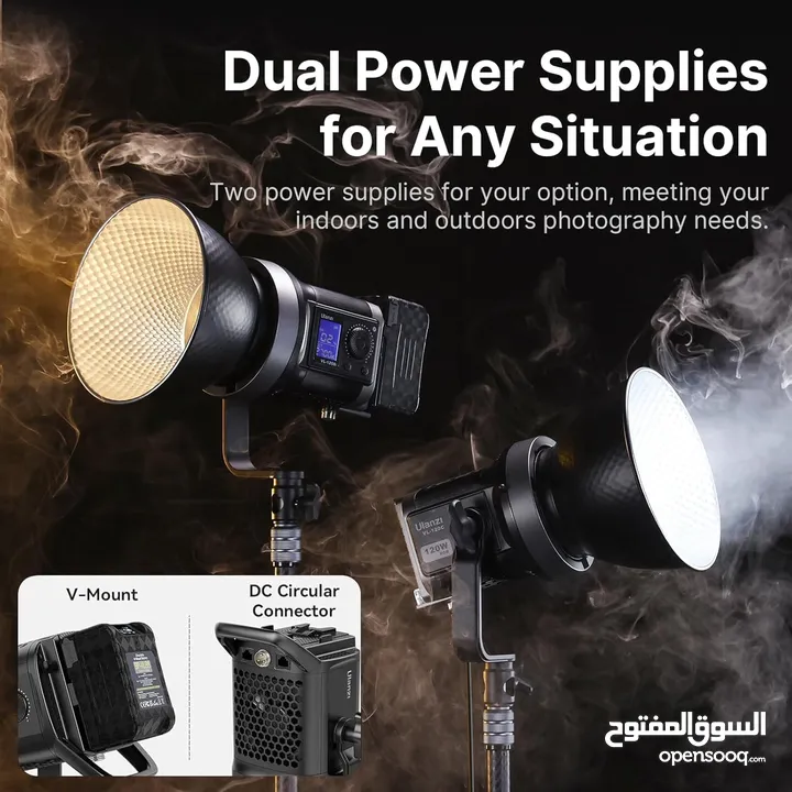 Ulanzi 120W Bi-color / RGB V-Mount Video Light   اضاءة تصوير عالية الجودة