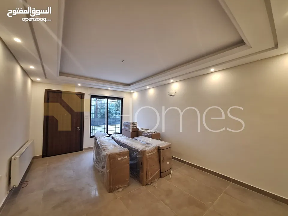 شقة ارضية مع حديقة للايجار في ضاحية الامير راشد