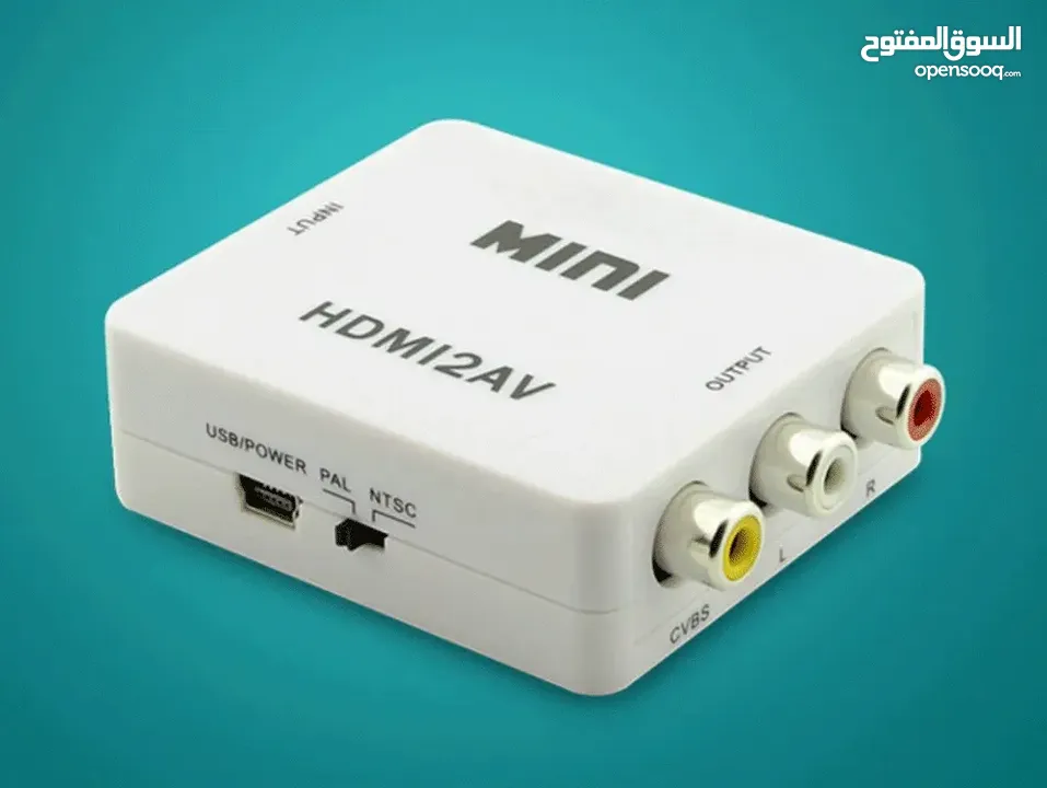 AV to HDMI Converter   محول صوت وصورة بجودة 1080 وبسرعة تردد نقل سريعة