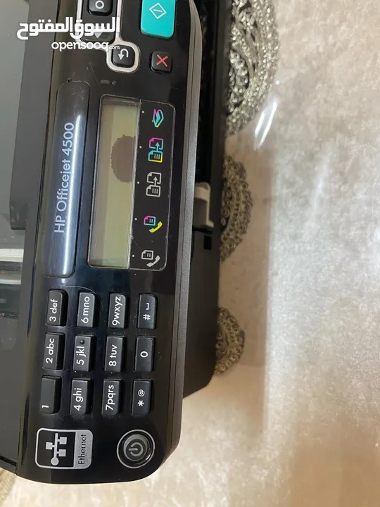 طابعة hp officejet 4500  تدعم التصویر اللوني وسکانر ممتازة مستعملة تدعم التصوير ونسخ الصور متوفرة