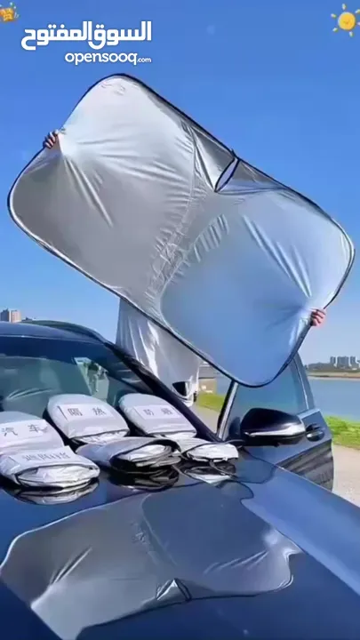 غطاء السيارة الامامي القابل للطي مناسب لكل انواع السيارات تركيب سهل قماش بوليستر