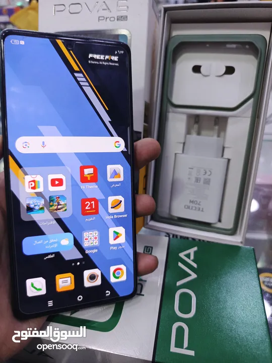 جهاز بحاله الجديد 256g 24 Pova 6 pro 5g كامل اغراضو