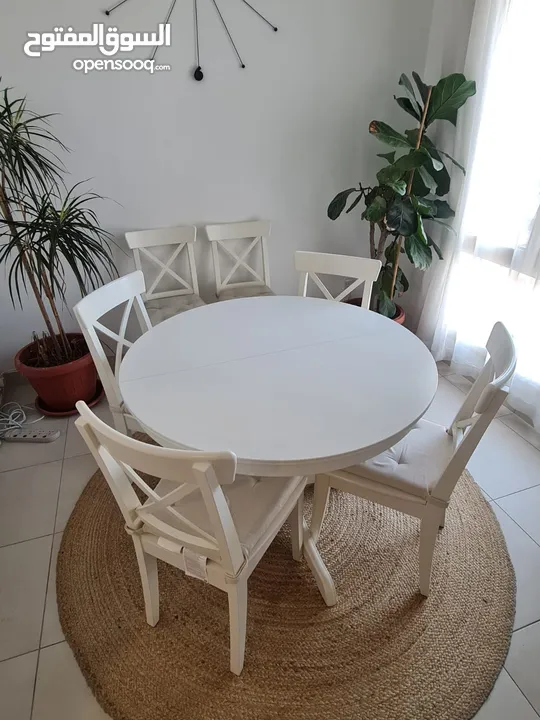 طاولة طعام 6 كراسي ايكيا IKEA dining table.with 6 chairs