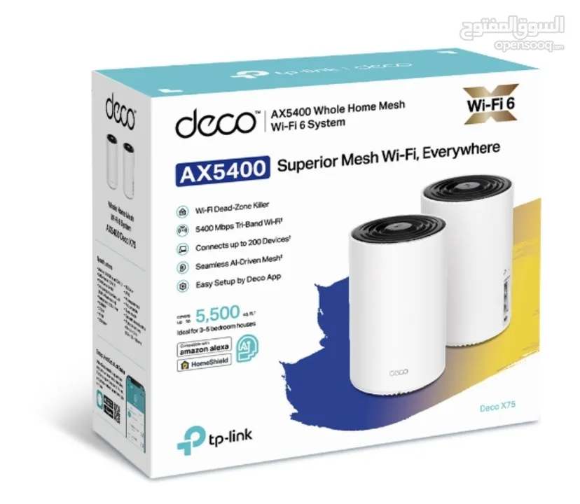 TP-Link Deco AXE5400 Tri-Band WiFi 6E Mesh System(Deco XE75