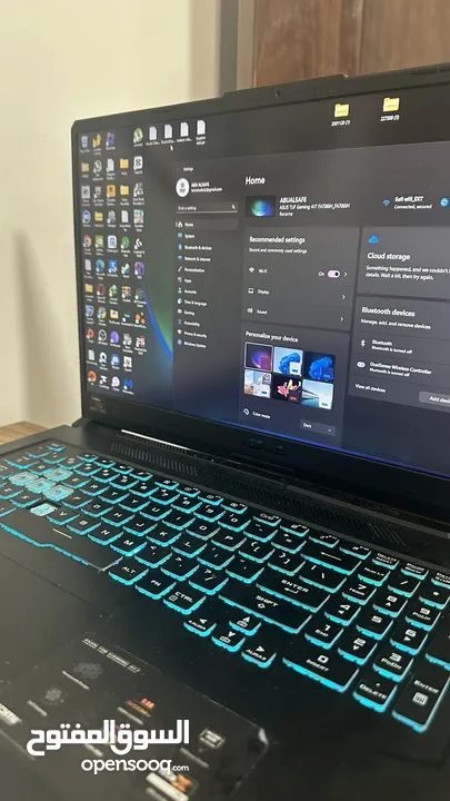 للبيع: لابتوب امريكيASUS TUF A17 + كيبورد ميكانيكي + ماوس جيمنج + سماعات + شنطة + ماوس باد طويلة