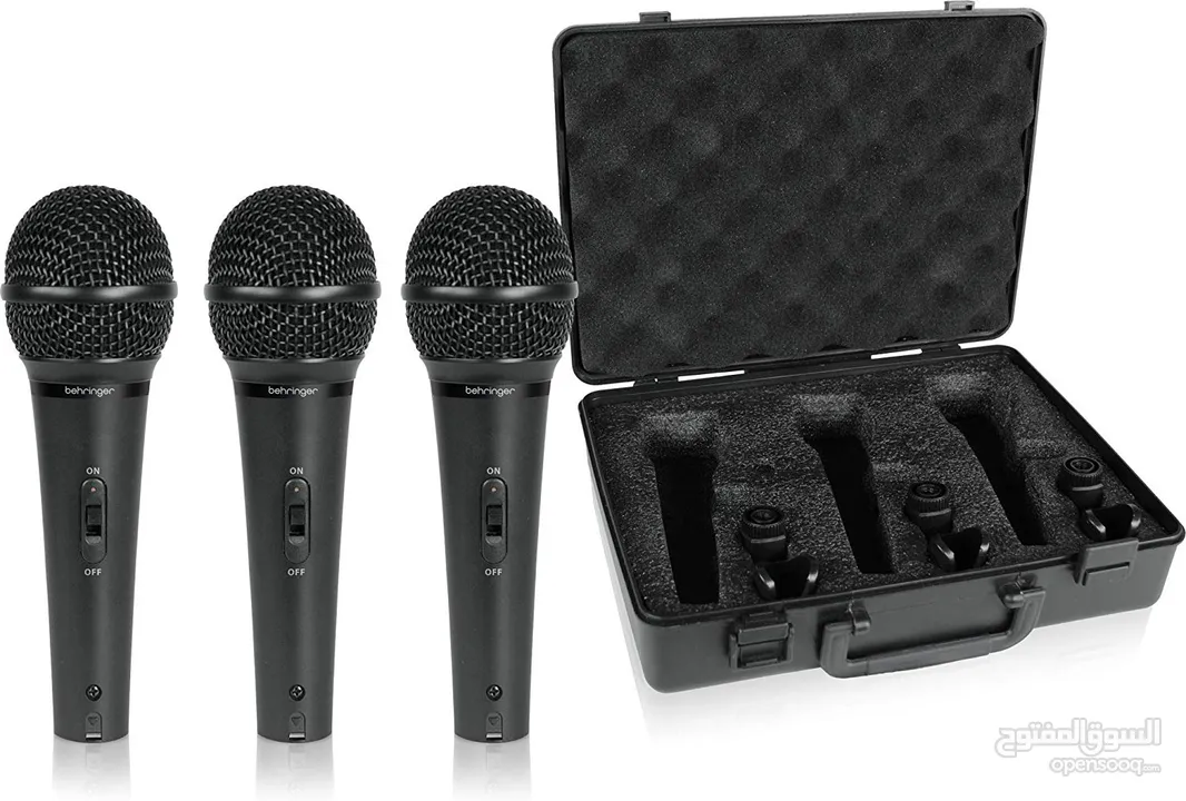 طقم ميكرفونات Behringer Ultravoice  Dynamic Cardioid Vocal and Instrument Microphones, Set of 3