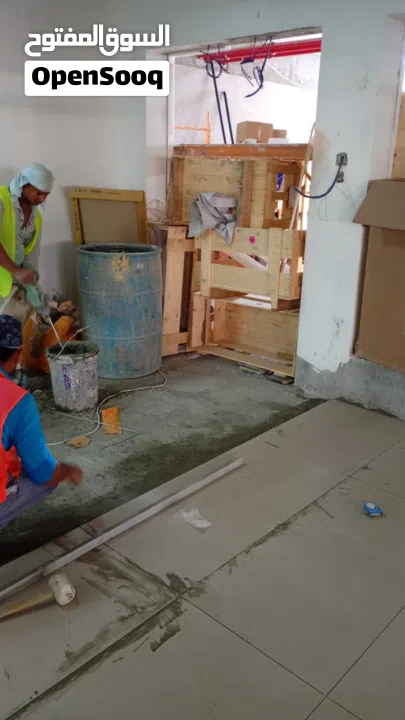 Tiles work and wall plaster