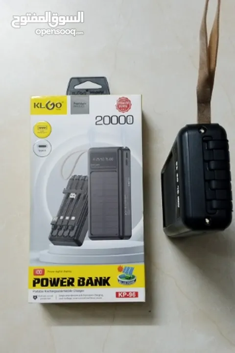 شاحن بور بانك شمسي و كهرباء بطاريه 20000 مللي امبير شحن تلفون خلوي طاقه شمسيه اضائه power Bank