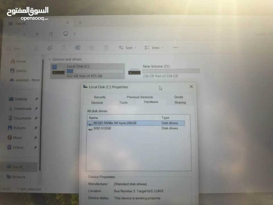لابتوب مع كيبورد مضيئ ديل شبه جديد وكالة استعمال خفيف بسعر منخفض لداعي السفر معاه شاحنه وماوس وشنتة