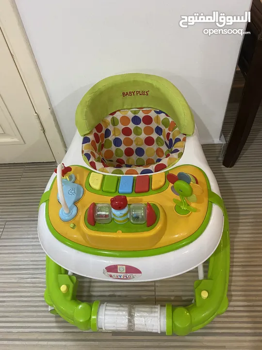 ماشيه اطفال+ كرسي طعام ،، Baby walker + dining chair