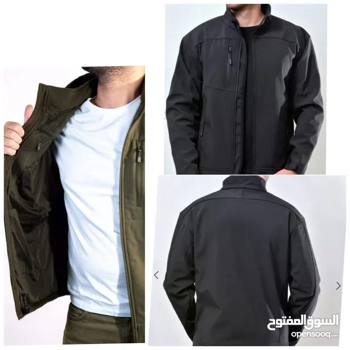 جاكيت سوفت شيل المميز waterproof باللون الاسود يمكن غسلها بالكامل بالغسالة الأصلية