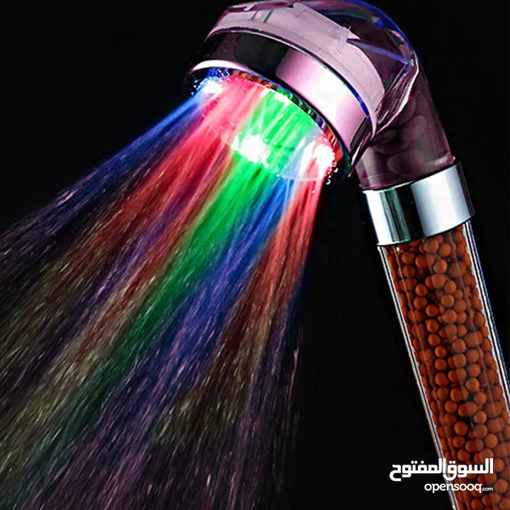 الدوش العجيب المضئ + تقويه ضغط الماء LED shower بدون كهرباء او بطاريات دش حمام