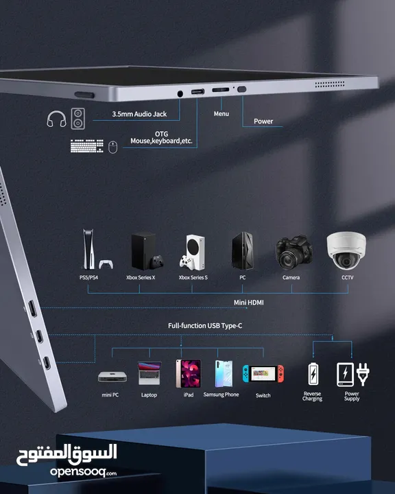 شاشة portable حجم 13 انش تدعم 4k و HDR10